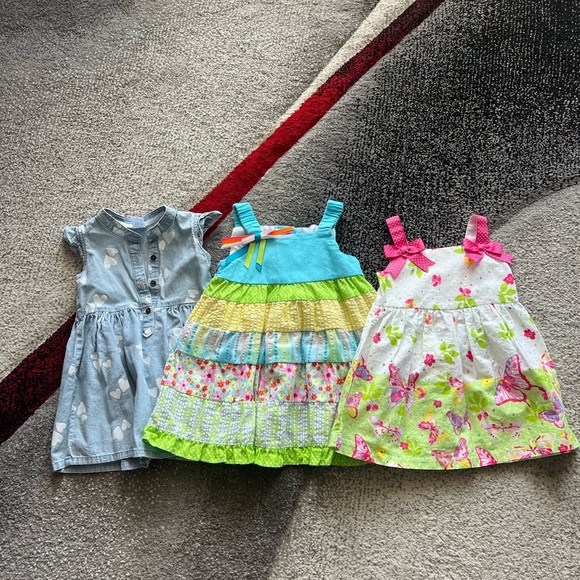 Rare Editions Other - Assorted Girls 3PC 12M Summer Dresses Bundle
